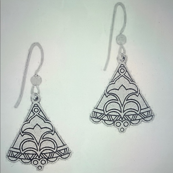 Brighton  Casablanca Silver and Blue Triangle Earrings. NWT - Picture 2 of 3